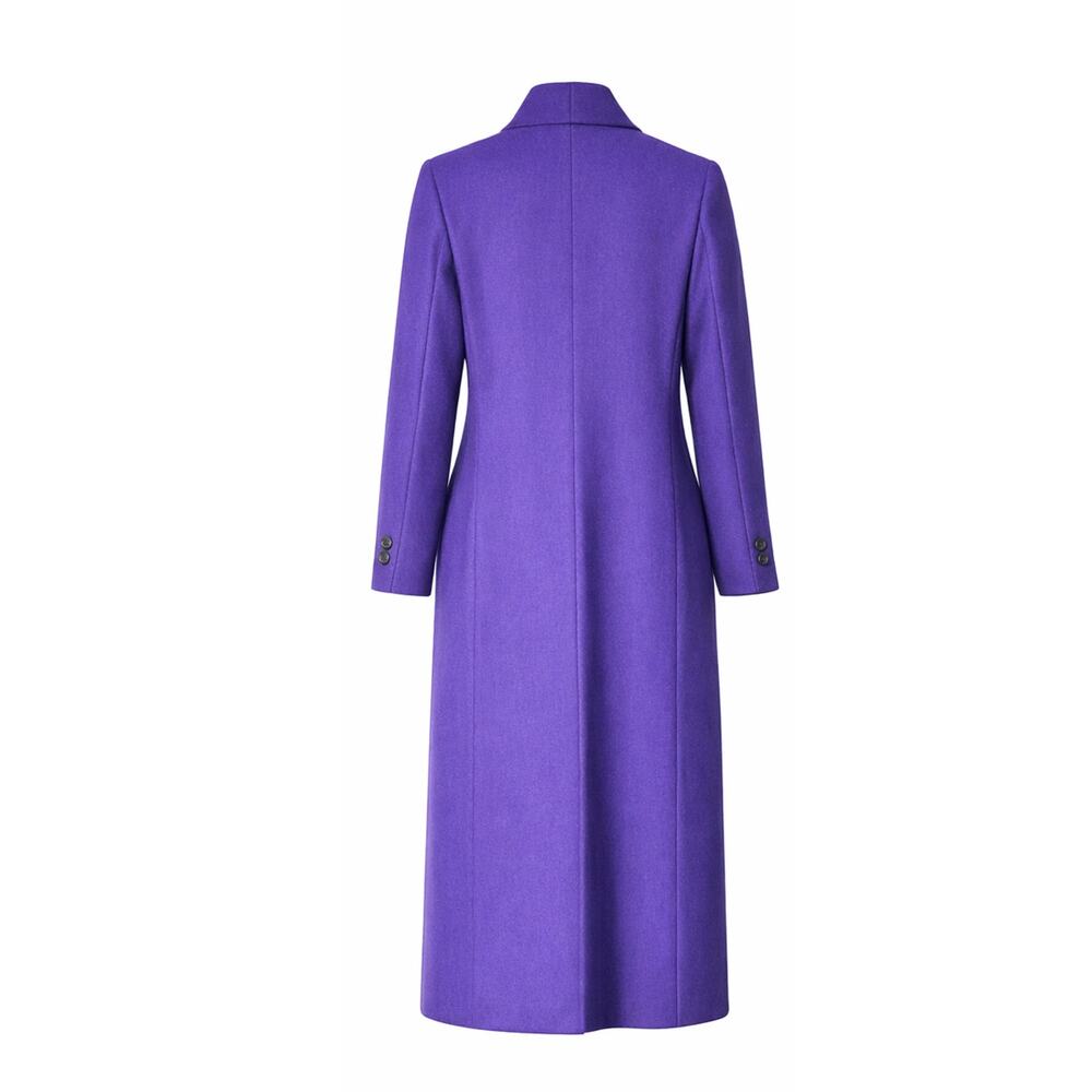 Vintage Adolfo Classics Purple 100% Wool Double-Breasted Coat – Size 6 - Picture 2 of 6